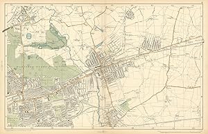 Sheet 8 from Bacon's 1900 London street atlas covering part of North East London inc. Wanstead, I...