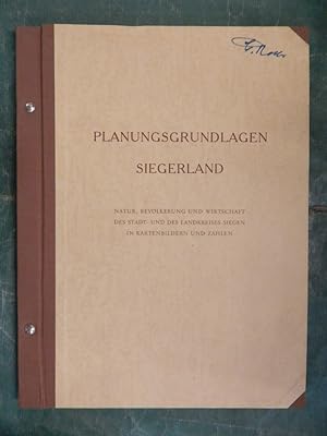 Bild des Verkufers fr Planungsgrundlagen Siegerland zum Verkauf von Buchantiquariat Uwe Sticht, Einzelunter.
