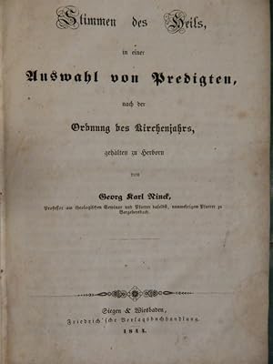 Stimmen des Heils in einer Auswahl von Predigten nach der Ordnung des Kirchenjahrs