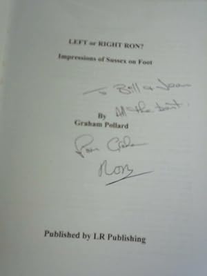 Imagen del vendedor de Left or Right Ron? Impressions of Sussex on Foot a la venta por World of Rare Books