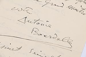 Lettre autographe signée adressée à Carlo Rim à propos d'une statue d'Honoré Daumier qu'il sculpt...