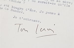 Lettre dactylographiée signée adressée à son grand ami Carlo Rim à en-tête de son théâtre de l'At...