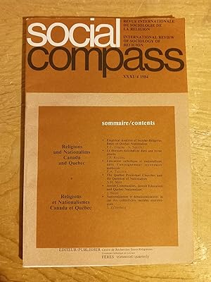 Social Compass, International Review of Sociology of Religion , issue XXXI/4