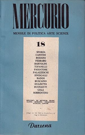 Immagine del venditore per Mercurio. Mensile di politica, arte, scienze - anno III, n. 18, febbraio 1946 venduto da Il Salvalibro s.n.c. di Moscati Giovanni