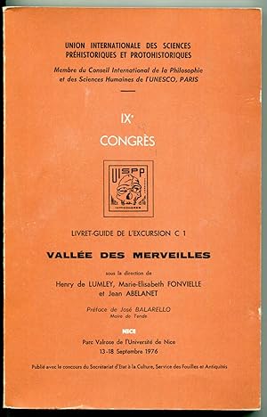 Bild des Verkufers fr Vale des merveilles. Livret-guide de l'excursion C 1 [= IXe Congres, Union internationale des sciences prhistoriques et protohistoriques, dimanche 19 septembre 1976] zum Verkauf von Antikvariat Valentinska