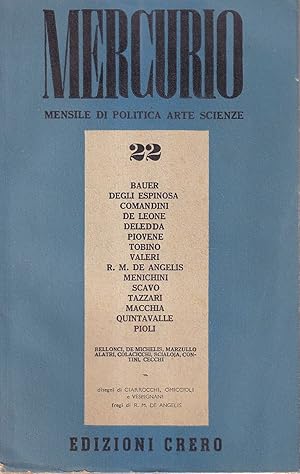 Immagine del venditore per Mercurio. Mensile di politica, arte, scienze - anno III, n. 22, giugno 1946 venduto da Il Salvalibro s.n.c. di Moscati Giovanni