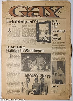 Image du vendeur pour Gay: vol. 2, #63, November 8, 1971: Love in the Hollywood Y. mis en vente par Bolerium Books Inc.
