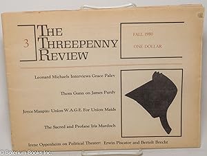 Bild des Verkufers fr The Threepenny Review: #3, Fall 1980: Thom Gunn on James Purdy zum Verkauf von Bolerium Books Inc.