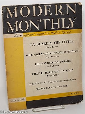 Imagen del vendedor de Modern monthly; an independent journal of radical opinion, vol. X, no. 7 (August 1937) a la venta por Bolerium Books Inc.