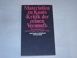 Bild des Verkufers fr Materialien zu Kants Kritik der reinen Vernunft. zum Verkauf von Der-Philo-soph