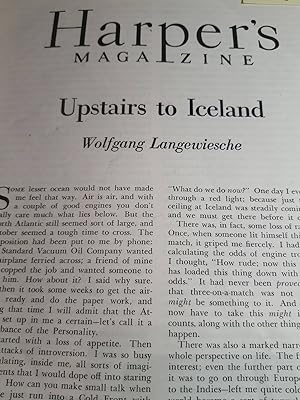 Seller image for Two Articles: Upstairs to Iceland by Langewiesche; the Men around Dewey by Hatch for sale by Hammonds Antiques & Books