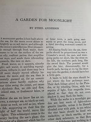 Imagen del vendedor de Two Articles: a Garden for Moonlight by Anderson; Thunder by Sullivan a la venta por Hammonds Antiques & Books