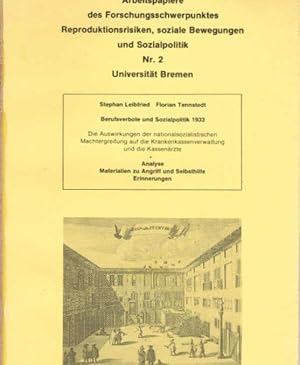 Seller image for Arbeitspapiere des Forschungsschwerpunktes Reproduktionsrisiken, soziale Bewegungen und Sozialpolitik ; Nr. 2., Beurfsverbote und Sozialpolitik / Herausgeber: Universitt Bremen for sale by Schrmann und Kiewning GbR