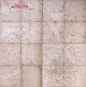 "Karte von Wien und Umgebung" (gedrucktes Titelschildchen auf der Kartenrückseite).