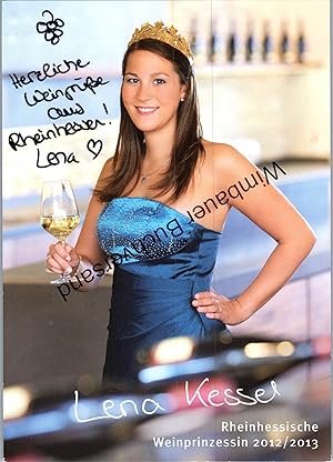 Original Autogramm Lena Kessel Rheinhessische Weinprinzessin /// Autograph signiert signed signee...