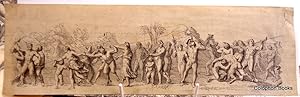 A Bacchanalian or Revel scene. FINE copper engraving. c1680