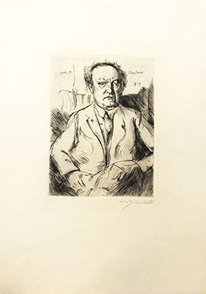 Porträt Gerhard Hauptmann. Radierung.
