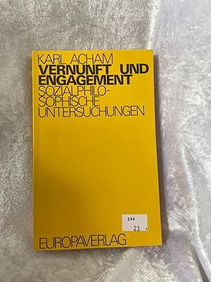 Seller image for Vernunft und Engagement. Sozialphilosophische Untersuchungen. for sale by Antiquariat Jochen Mohr -Books and Mohr-