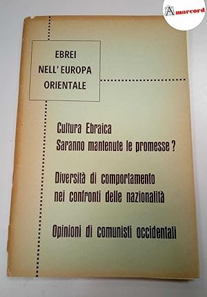 Image du vendeur pour AA.VV., Ebrei nell'Europa orientale, 1965. mis en vente par Amarcord libri