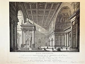 NAVE TRAVERSA DELLA RINNOVATA BASILICA DI S. PAOLO SULLA VIA OSTIENSE DOPO L'INCENDIO DEL 1823,