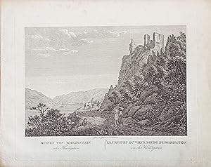 Rheinstein - Ruinen von Rheinstein oder Koenigstein. Les ruines du vieux Bourg de Rheinstein ou d...