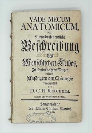 Vade mecum anatomicum, Oder Kurtze doch deutliche Beschreibung des Menschlichen Leibes, Zu sonder...