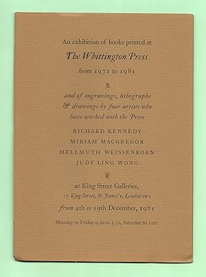 Immagine del venditore per An Exhibition of Books Printed at The Whittington Press from 1971 to 1981 (King Street Galleries, London from 4th to 19th December 1981) [Light brown covers] venduto da The Bookshop at Beech Cottage