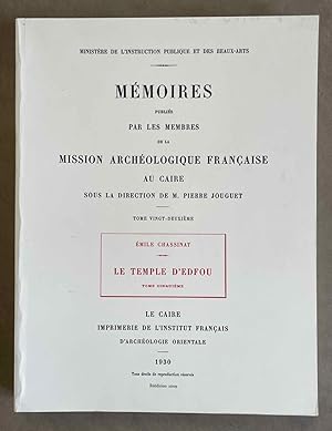 Seller image for Le temple d'Edfou. Tome V. for sale by Meretseger Books