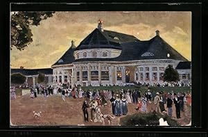 Bild des Verkufers fr Knstler-Ansichtskarte Claus Bergen: Mnchen, Haupt-Restaurant bei der Ausstellung 1908 zum Verkauf von Bartko-Reher