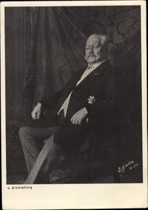 Ansichtskarte / Postkarte Generalfeldmarschall und Reichspräsident Paul von Hindenburg, Portrait