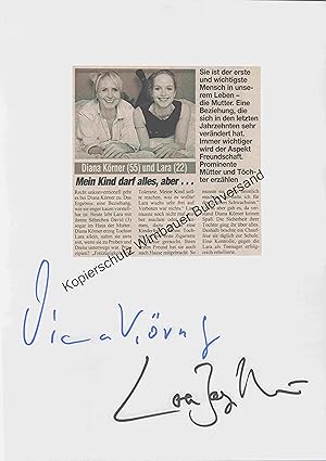 Bild des Verkufers fr Original Autogramm Lara Joy Krner & Diana Krner /// Autograph signiert signed signee zum Verkauf von Antiquariat im Kaiserviertel | Wimbauer Buchversand