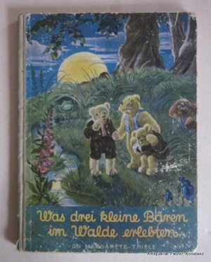 Imagen del vendedor de Was drei kleine Bren im Walde erlebten. Ein Mrchen. Freiburg, Klemm, o.J. (Copyrightvermerk 1923; ca. 1950?). 4to. Mit 7 Farbtafeln u. zahlr. teils farbigen Illustrationen von Franziska Schenkel. 72 S. Farbiger Or.-Hlwd.; Kanten bestoen, unteres Kapital etwas eingerissen. a la venta por Jrgen Patzer