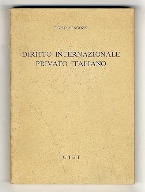 Imagen del vendedor de Diritto internazionale privato italiano. a la venta por Libreria Oreste Gozzini snc