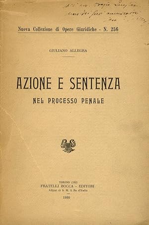 Azione e sentenza nel processo penale.