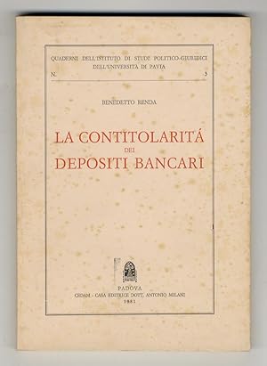 La contitolarità dei depositi bancari.