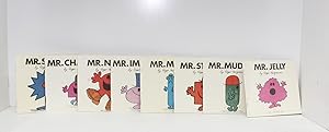 Imagen del vendedor de Eight early 1970's Mr Men Books Including Mr Sneeze, Mr Mean, Mr Jelly, Mr Strong, Mr Muddle, Mr Noisy, Mr Chatterbox and Mr Impossible a la venta por Lasting Words Ltd