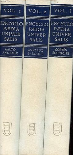 Image du vendeur pour Encyclopaedia universalie - 3 volumes - volumes 1 + 2 + 5 - volume 1 : aalto-anneaux - volume 2 : anneaux-baroque - volume 5 : corts-lasticit. mis en vente par Le-Livre