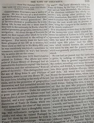 Seller image for Article: the Life of Columbus and its Disregarded Lessons From "The Christian Observer" for sale by Hammonds Antiques & Books