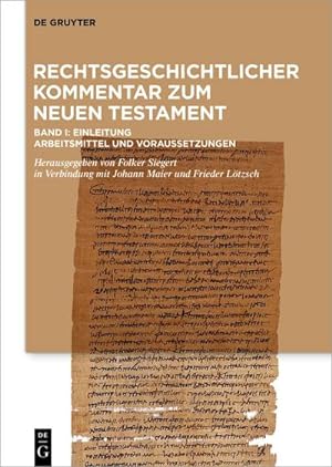Image du vendeur pour Rechtsgeschichtlicher Kommentar zum Neuen Testament 1 mis en vente par BuchWeltWeit Ludwig Meier e.K.