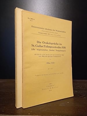 Bild des Verkufers fr Die Orakelsprche im St. Gallener Palimpsestcodex 908 (die sogenannten 'Sortes Sangallenses') auf Grund neuer Lesung und mit erweitertem Text nach Materialien geordnet herausgegeben von Alban Dold [und] Erluterungen herausgegeben von Richard Meister. (= sterreichische Akademie der Wissenschaften, Philosophisch-historische Klasse, Sitzungsberichte, 225. Band, 4. und 5. Abhandlung). zum Verkauf von Antiquariat Kretzer