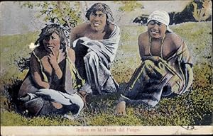 Ansichtskarte / Postkarte Tierra del Fuego Feuerland Argentinien, Indios