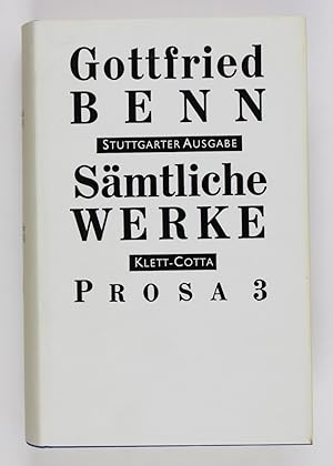 Immagine del venditore per Gottfried Benn: Smtliche Werke Band 5 - Prosa 3 (Stuttgarter Ausgabe) venduto da Buchkanzlei