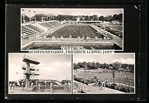 Bild des Verkufers fr Ansichtskarte Cottbus, Schwimmstadion Friedrich Ludwig Jahn zum Verkauf von Bartko-Reher