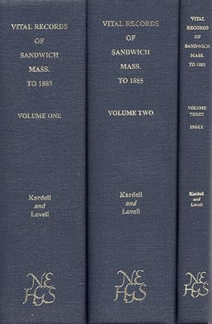 Bild des Verkufers fr Vital Records of Sandwich Massachusetts to 1885. Three Volumes zum Verkauf von Americana Books, ABAA