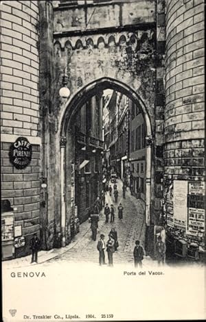 Bild des Verkufers fr Ansichtskarte / Postkarte Genova Genua Liguria, Porta dei Vacca, Caffe zum Verkauf von akpool GmbH