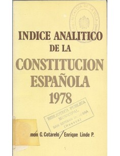Image du vendeur pour NDICE ANALTICO DE LA CONSTITUCIN ESPAOLA 1978 mis en vente par Librovicios