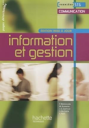 Information et gestion 1 re STG communication - Fr d rique Brossillon