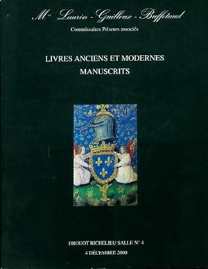 Livres anciens et modernes manuscrits Drouot d?cembre 2000 - Collectif