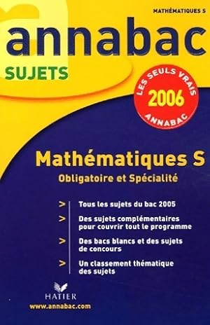 Math matiques Terminales S Sujets 2006 - Richard Br h ret