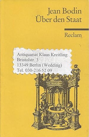 Über den Staat. Auswahl, Übersetzung und Nachwort von Gottfried Niedhart